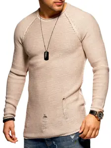 2-летний вязаный свитер премиум класса "JOSCHUA", с разрушенными элементами 2Y Premium, бежевый