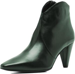 Женские ботильоны XYD с конусообразным средним каблуком, застежкой-молнией сбоку и заостренным носком, для работы, ужинов и повседневной носки, Dark Green