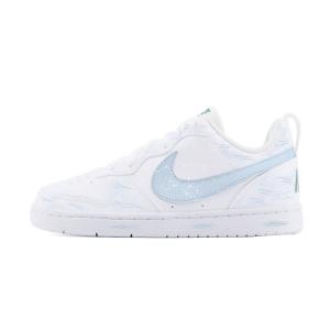 Кроссовки для скейтбординга Court Borough Graffiti Abrasion Resistant Low top Kids' Yellow Blue Teenagers Nike, белый/синий