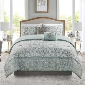 Комплект одеял Madison Park Soft Medallion из 6 предметов с декоративными подушками, цвет Sage