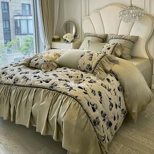 FUANNA Комплект постельного белья 4 предмета, пододеяльник 220x240 см, цвет лесная зелень