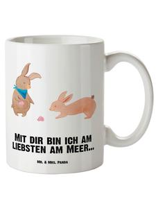 Кружка XL с изображением кролика и надписью на белом фоне Mr. & Mrs. Panda