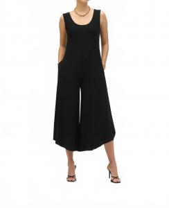 Черный укороченный комбинезон без рукавов с широкими штанинами Joseph Ribkoff