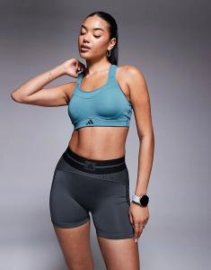 Шорты adidas Training Hyperglam в рубчик серого и черного цветов Adidas Performance