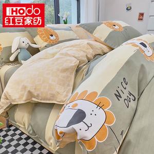 Red Bean Home Textiles Пододеяльник 220х240 см из 100% хлопка, детский, рисунок Little Lion