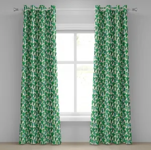 Экзотическая штора на люверсах ABAKUHAUS, яркая листва кактуса Сан-Педро, цветущие растения пустыни Мексики, декоративные двухпанельные шторы на окно, 280 см x 245 см, цвет: зеленый, красный Abakuhaus