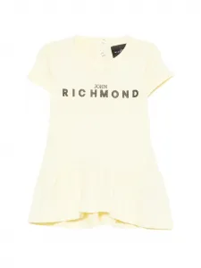 Платье с логотипом и оборкой по подолу John Richmond Junior, желтый