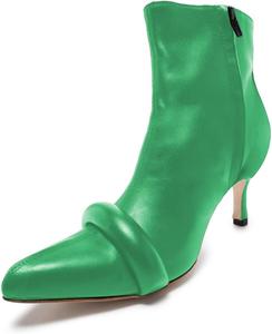 Женские ботильоны YDN с заостренным носком, на низком каблуке-кикот, с боковой застежкой-молнией, короткие ботинки для танцев и вечеринок, размеры 4-15 США, Light Green
