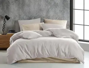 Постельное белье из муслина кремового цвета на молнии - 140 х 220, 70 х 90 см