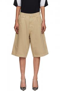 Джинсовые шорты в стиле хип-хоп Vetements, коричневый