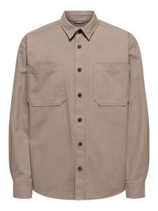 Only & Sons Рубашка на пуговицах 'ONSAlp' комфортного кроя в темно-бежевом цвете