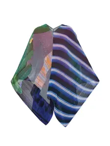 Пончо с плиссированным узором Pleats Please Issey Miyake, синий