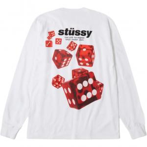 Футболка с длинными рукавами FW25 Rollers Unisex Stussy, белый