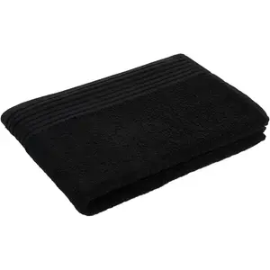 Полотенце для душа Hanna с современными однотонными цветами, с текстурированной каймой, из чистого хлопка Gözze, черный