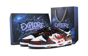 Nike Ботинки Dunk Blood Blade Battle, износостойкие, низкие, кроссовки для скейтбординга, унисекс, красные, черные