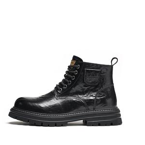 AIBAOLUO Короткие мартинсы мужские коричневые с флисовой подкладкой, цвет Brown[Fleece-Lined]