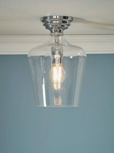 Ockley Glass потолочный светильник Semi Flush Laura Ashley, Polished Chrome