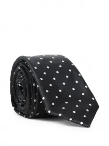 Шелковый галстук в горошек TOM FORD, черный