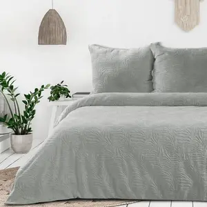 Комплект постельного белья Flano Silver Light Grey 220x200 см, 3 предмета: с 2 наволочками 70x80 см Eurofirany