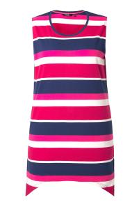 Рубашка Ulla Popken, темно-синий/розовый/темно-розовый