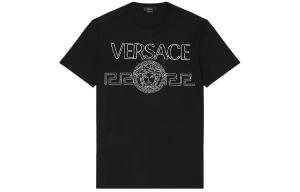 Вышитая футболка VERSACE, черная