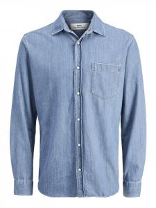 Джинсовая рубашка из синего денима Jack & Jones