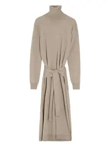 Платье с высоким воротником и завязками LEMAIRE, нейтральный
