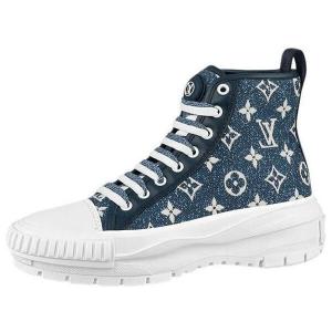 Кроссовки squad ankle sneakers 'denim with monogram' Louis Vuitton, синий