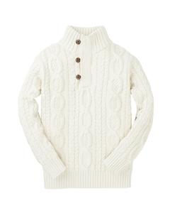 Хоуп энд Хенри свитер с воротником-стойкой HOPE & HENRY, белый