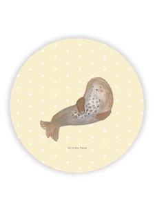 Mr. & Mrs. Panda Магнит на холодильник с изображением тюленя, смеющегося без слов, пастельно-желтого цвета