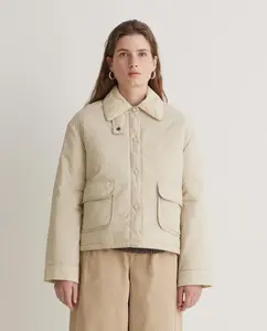 Женская стеганая куртка с комбинированной водонепроницаемой застежкой Yerse, светло-бежевый