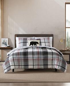 Комплект постельного белья Normandy Plaid Micro Suede Down Alternative из 3 предметов, двусторонний, размер King Eddie Bauer, черный красный