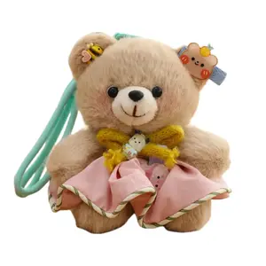 Свежий милый брелок с медвежонком, плюшевый кулон с длинноухим кроликом высотой 13,2 см Handsome, синий