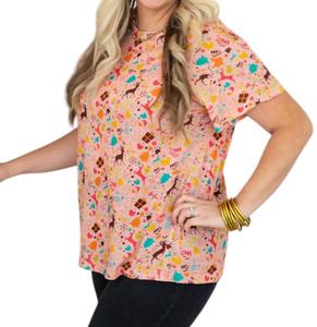 Рождественская базовая футболка в розовом цвете Layerz Clothing