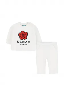 Детская одежда с цветочными аппликациями Kenzo Kids, белый