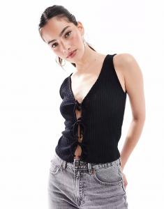 Жилет New Look с завязкой спереди черного цвета