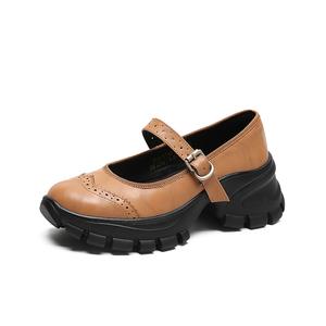 ZHR Мэри Джейн туфли женские 5,5 см абрикосово-желтые, цвет Apricot Yellow