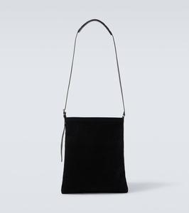 Сумка-почтальон из замши Dries Van Noten, Black