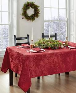 Жаккардовая праздничная подставка для столовых приборов Elrene Poinsettia, набор из 4 шт, красный