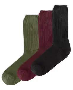 Мужские носки Garment Dye Crew упаковка 3 пары Polo Ralph Lauren, зеленый