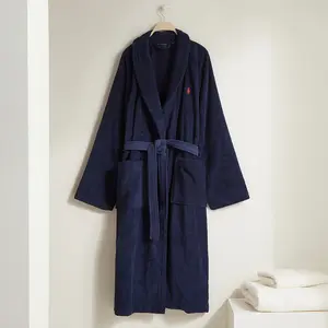 Хлопковый халат 450 гр/м2 Polo Player 24 Ralph Lauren Home, морской