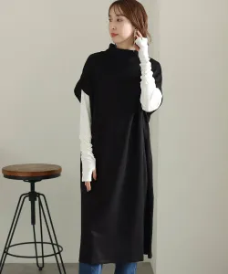 Длинный жилет с высоким воротником Pourvous, цвет Black