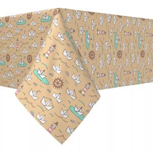 Прямоугольная скатерть, 100 % хлопок, 60x120 дюймов, рисунок морского каракуля.