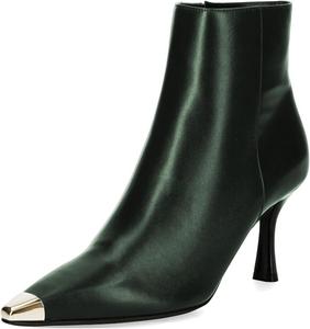 Женские стильные ботильоны Pazzion с носком и боковыми молниями, узкий средний каблук, на молнии, для женщин, для официального офиса и поездок на работу, размер 4-16 US, Green