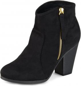 Женские закрытые ботильоны FSJ с носком, на каблуке, искусственная замша, боковая молния, короткие вестерн-ботинки, повседневные удобные обувь для нарядов, размер 4-15 США, Black