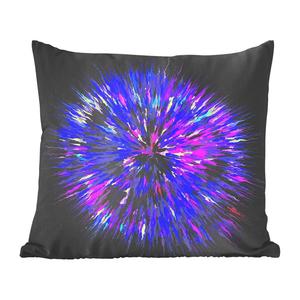 MuchoWow Декоративная подушка Диванная подушка Декоративная подушка для гостиной 60 x 60 см Фиолетовая геометрия в форме взрыва - Чехол на подушку - Хлопчатобумажная ткань - Декоративные наволочки