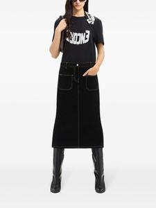 Courrèges футболка с графичным принтом, черный