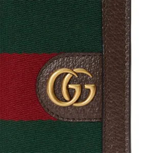 GUCCI Кошелек Canvas With Leather мужской Brown/Green/Red