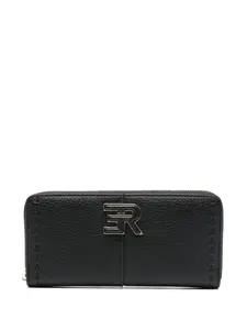 Кошелек на молнии с логотипом Ermanno Firenze, черный