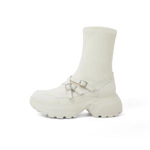 COMELY Эластичные сапоги-носки женские, черные/бежевые